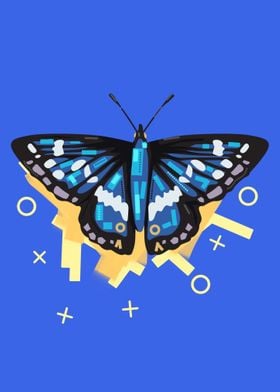 Blue Butterfly Pop art