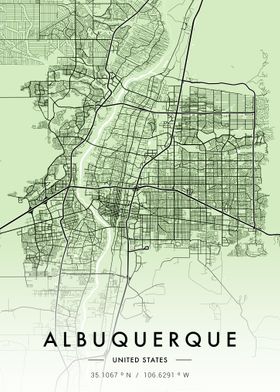 Albuquerque City Map Green