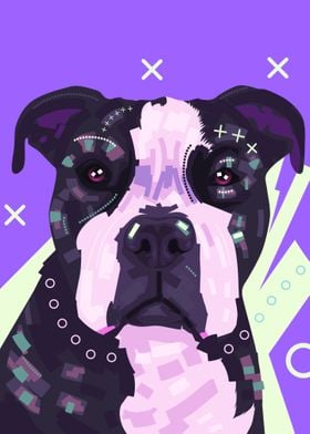 Dog pop art in purple