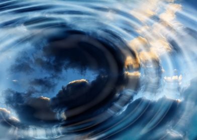 Water rings with sky