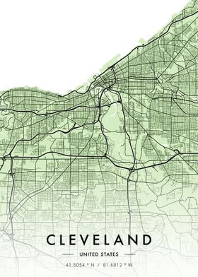 Cleveland City Map Green