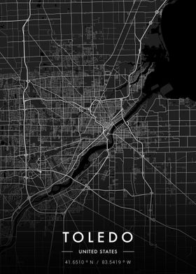 Toledo City Map Dark