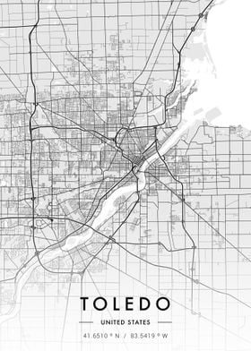 Toledo City Map White