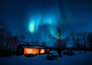 aurora blue night