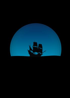Silhouette Pirate Ship