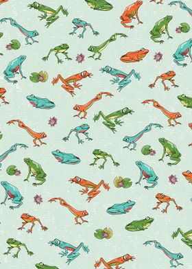 Colorful frog pattern