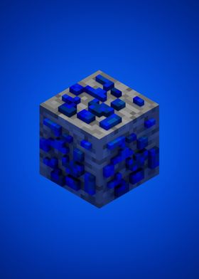 Cube Ore blue Pixel Art
