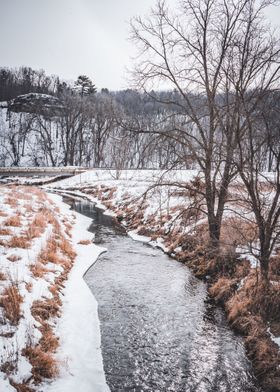 River in Minnesota Winter