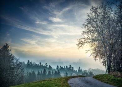 road to mountain cloud