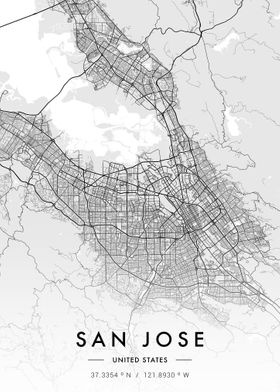 San Jose City Map White