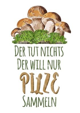 Wald Motiv Pilze Sammeln