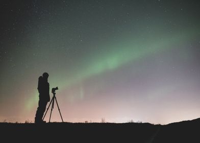 people iceland aurora