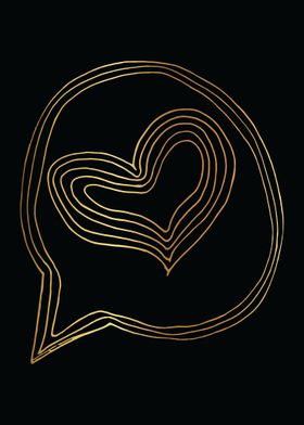 Gold Abstract Heart Lines