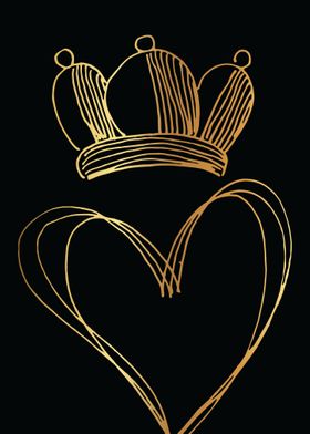 Gold Abstract Heart Lines