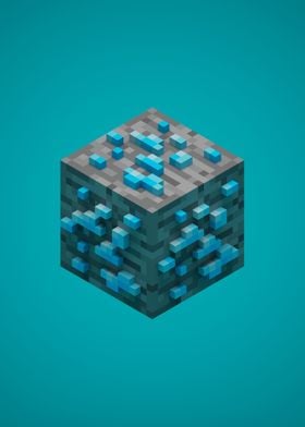 Cube Ore Diamond VoxelArt 