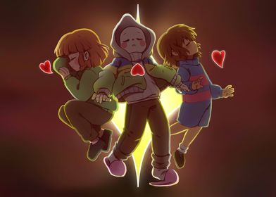 Undertale Chara And Frisk Poster By Rayium Displate