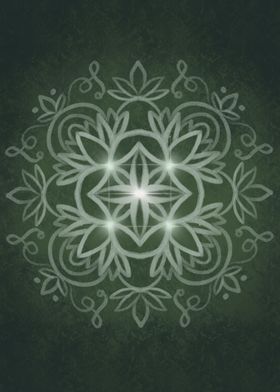 Green calming mandala