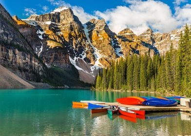 Moraine Lake Canoe Sunrise