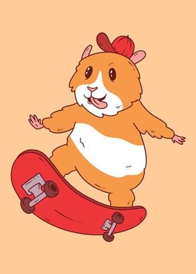 Hamster Skate Skater Gift