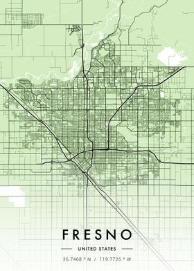 Fresno City Map Green