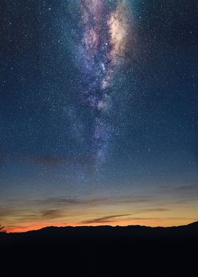 Cosmic colorful night sky