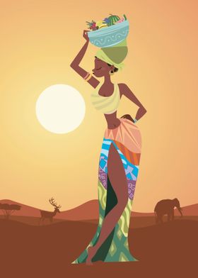 African woman pop art