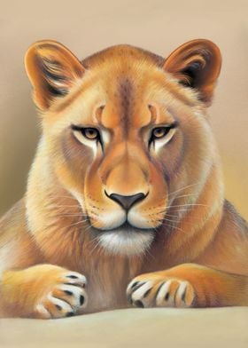 Lioness cute portrait