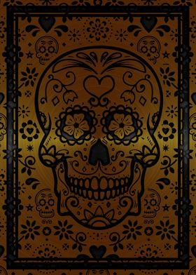 Gold sugar skull