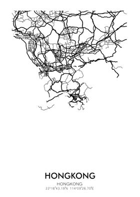 Hongkong Minimalist Map