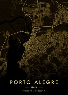 Porto Alegre City Map Gold