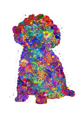 Toy Poodle dog watercolor