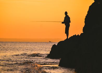 people beach sunset