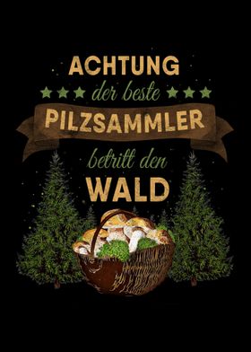 Pilzsammler Motiv Wald