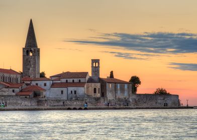 Porec skyline and sea at s