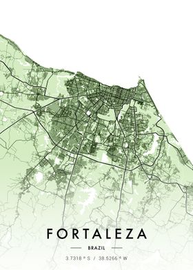 Fortaleza City Map Green