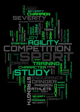 Green sport text art 