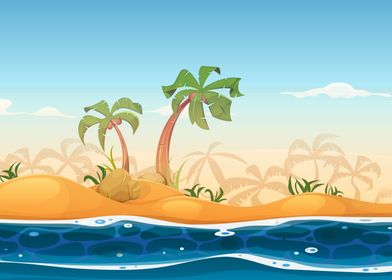 palm tree beach	          