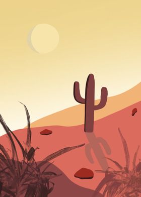 Desert Cacti Sunset