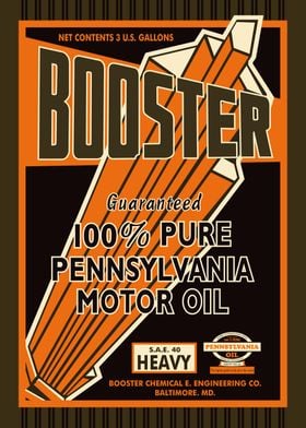 Booster Oil Old Sign