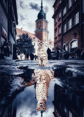 Bengal Cheetah Reflection