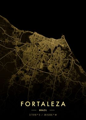 Fortaleza City Map Gold