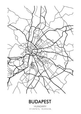 Budapest Minimalist Map