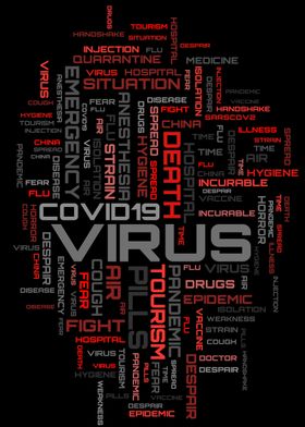 Virus word cloud art