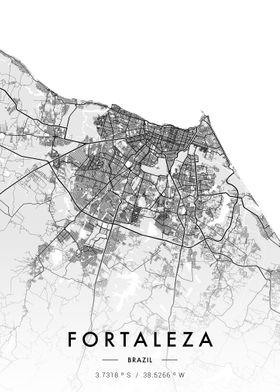 Fortaleza City Map White