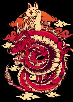 Japanese Dragon Neko