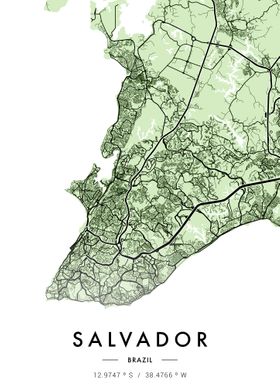 Salvador City Map Green