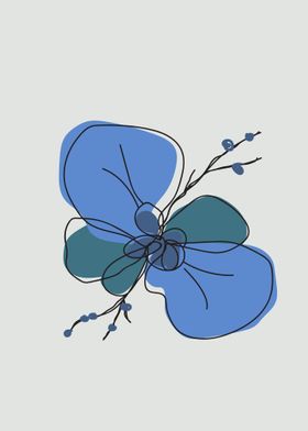 Blue Orchid Flower Art