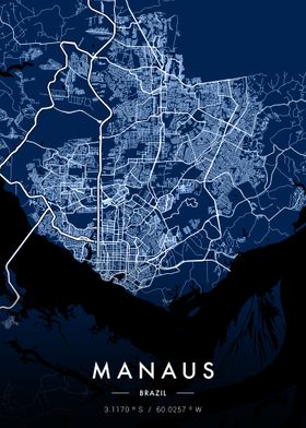 Manaus City Map Blueprint