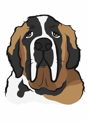 Saint Bernard dog face 