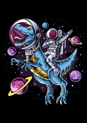 Dinosaur Astronaut Space